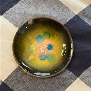 Colorful copper enamel Dish